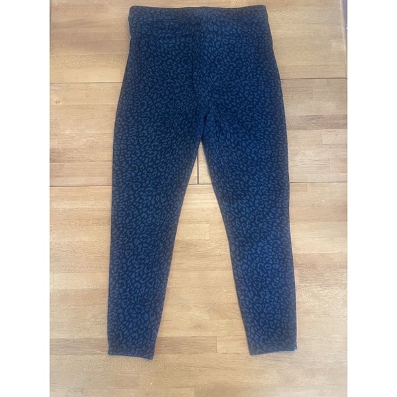 Spanx Leggings Jegging Ankle Women’s XL Blue Leopard‎ Jean-Ish Stretch - Picture 2 of 7